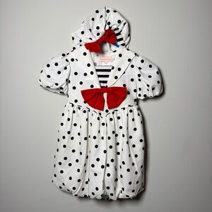 Vintage Isabella Girl’s Polka Dot Sailor Dress & Matching Beret Hat Size 5 1980s